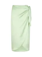 Barbara Mint Satin Skirt